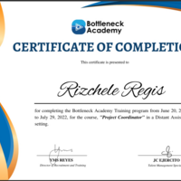 Project Coordinator - Cert. of Completion