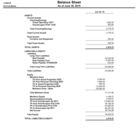 Balance Sheet Report
