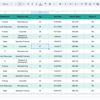 Data arranged with the use google sheet and Mcrosoft Excel