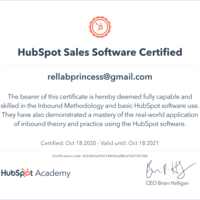 HubSpot Certificate