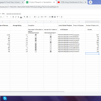 Product Research in Spreadsheet