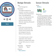 Email Management Badge