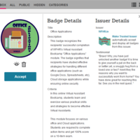 Badge earned for Office Management