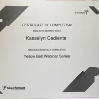 Yellow Belt Certificate- Webinar Series