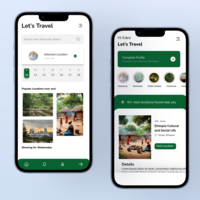 Travel mobile app design