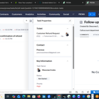 Task creation using Zoho CRM