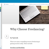 A sample blog post in WordPress