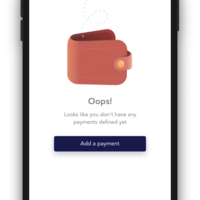 A mobile app empty state built with React Native