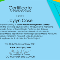 Social Media Management Certifice
