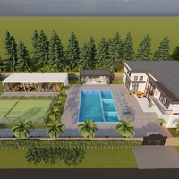 3d  house design with landscape
