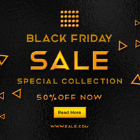 Black And Gold Black Friday Sale Facebook Cover