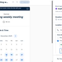 Booked appointment using calendly