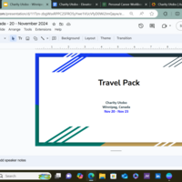 Slide on travel itinerary 