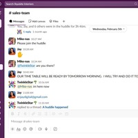  team collaborating via slack