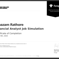 Financial Analyst Job Simulation Certificate from Forge