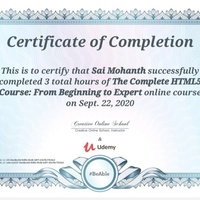 Completed from Udemy
