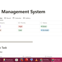 Built and managed task management system on Notion