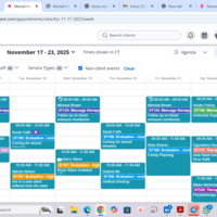 Pateient Schedule. NB:all names shown are fictitious