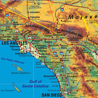 California Map - Physical detail