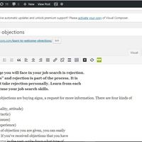 Screenshot of wordpress editing