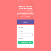 Landing Page with Form (Mobile View)