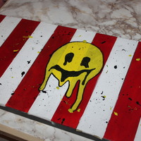 Circus Sickness: Acrylic on recycled canvas