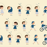 Kids healthy lifestyle illustrations