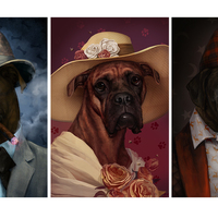 Dogs portraits for their owner.