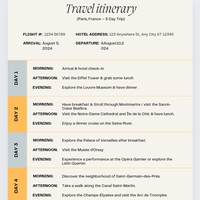 Travel Itinerary 
