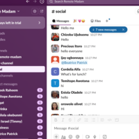 Team communication via slack
