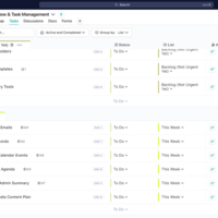 Nifty dashboard showing task lists and workflow statuses