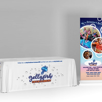 Expo table cloth and roll up banner