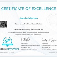 This is my Proofreading Credential.