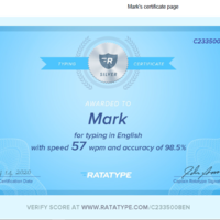 Typing Test Certificate