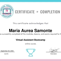 Virtual Assistant Bootcamp Course Certificate