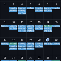 Calendar showing events well arranged.