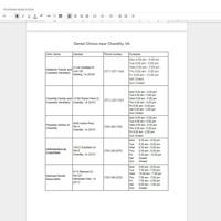 Creating Table using google docs