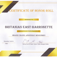 Honor Roll Certificate