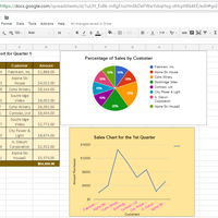 Google Sheets with Pie and Line Graph