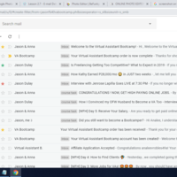 Organized Gmail inbox w/ star, labels & importancex