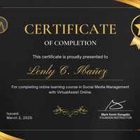 Social Media Management Training Certificate