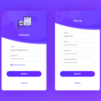 Mobile Login and Sign Up