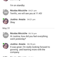 Conversation chat with my previous employer 