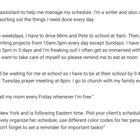 Google Calendar Management client's task