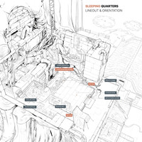 Khmer temple interior sleeping area sketch