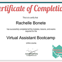 Virtual Assistant Certificate of Completion
