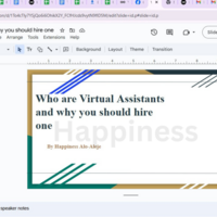 I created presentation slides
