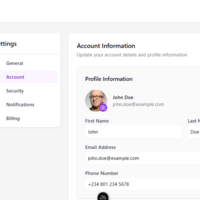 Settings page of a Bills Payment platform