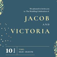 Wedding invitation Blue