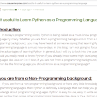 Screenshot of Blog Post